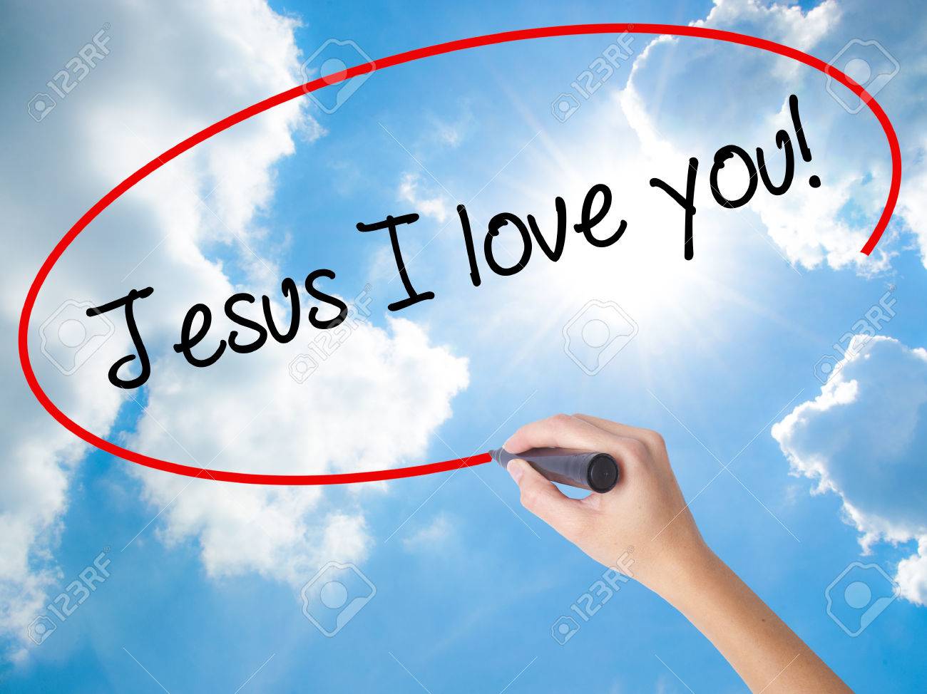 Woman Hand Writing Jesus I Love You With Black Marker On Visual Stock Photo Picture And Royalty Free Image Image 72217743 123rf com