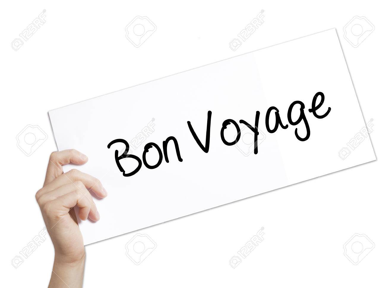 paper with text bon voyage have a good trip in french stock bon voyage sign