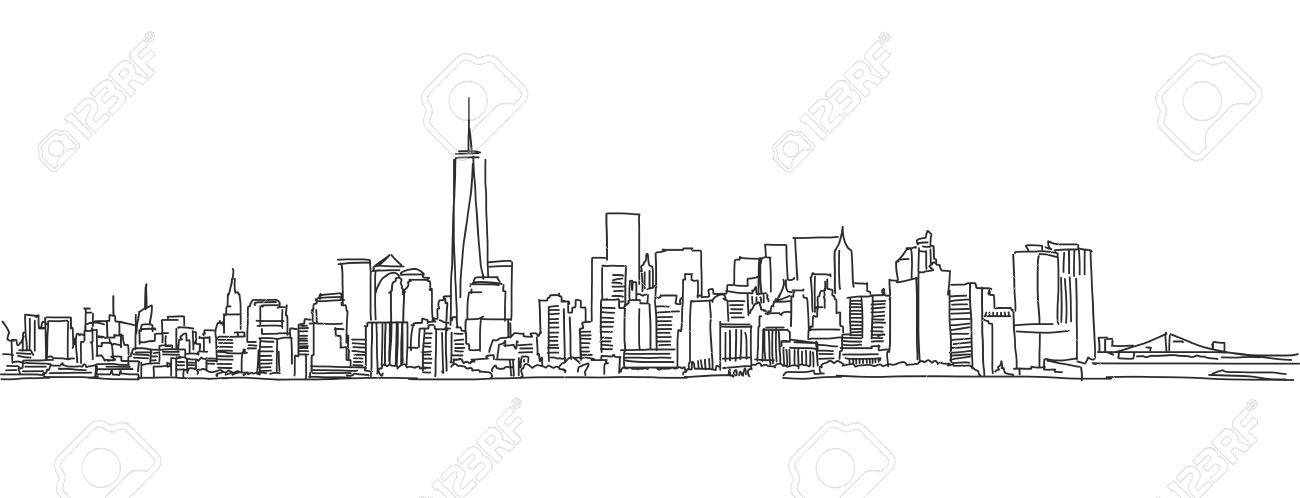 Hand Sketch City Skyline Outline