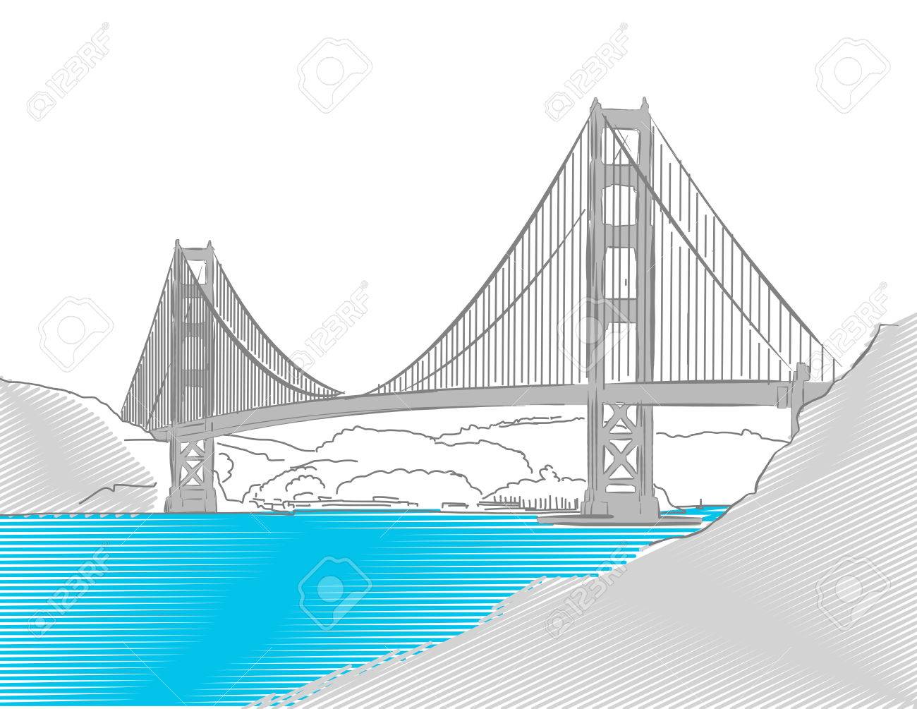 Golden Gate Bridge, San Francisco, Colored Sketch, Hand-drawn Vector Artwork - 58706507 Golden Gate Bridge, San Francisco, Colored Sketch, Hand-drawn Vector Artwork - 58706507