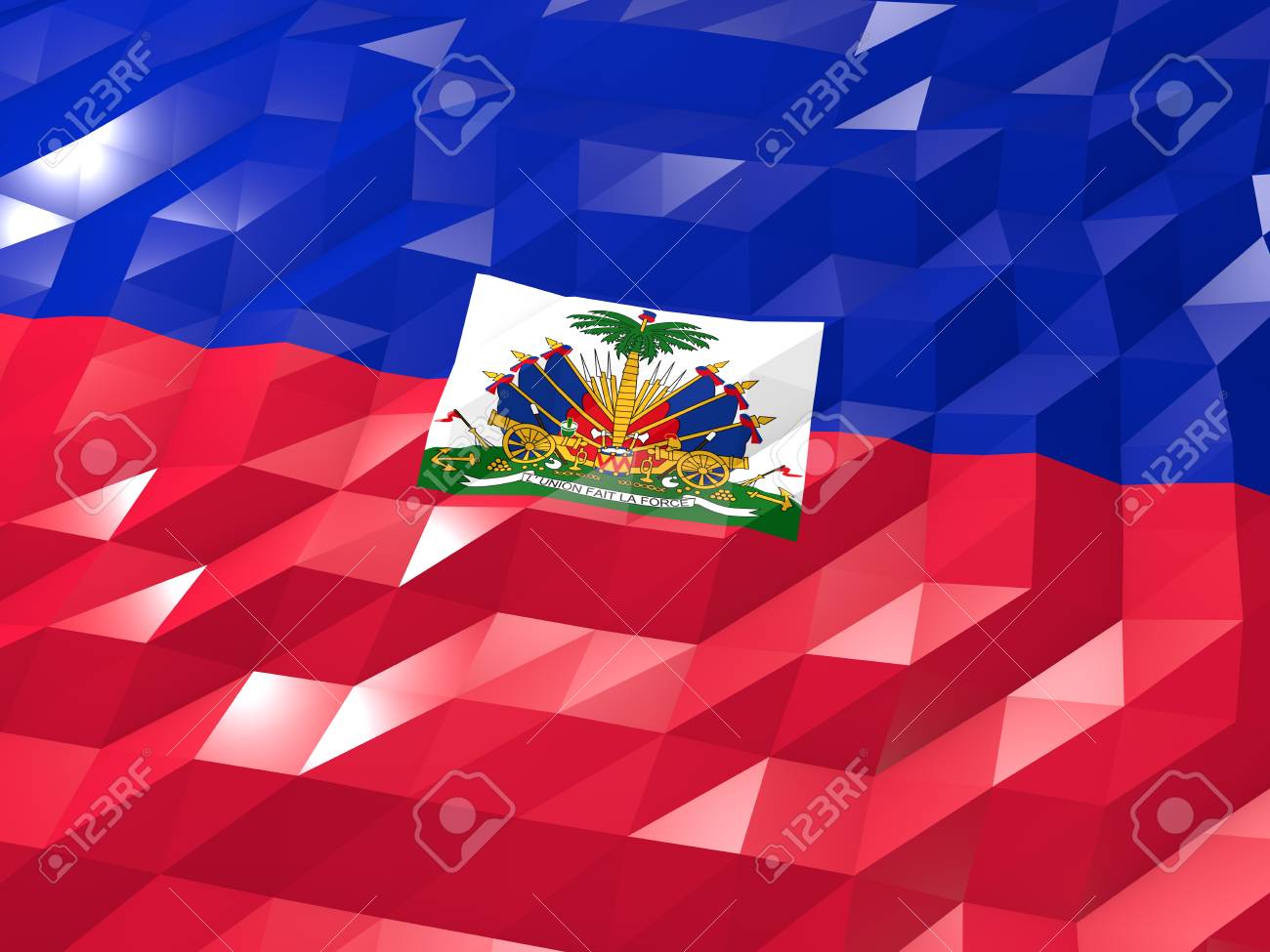 Flag Of Haiti 3d Wallpaper Illustration National Symbol Low