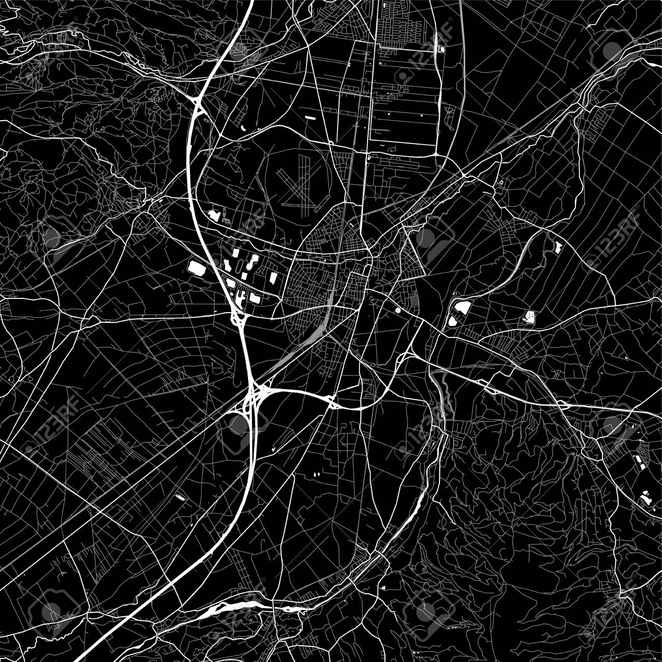 area map of wiener neustadt austria dark background version dark backgroun