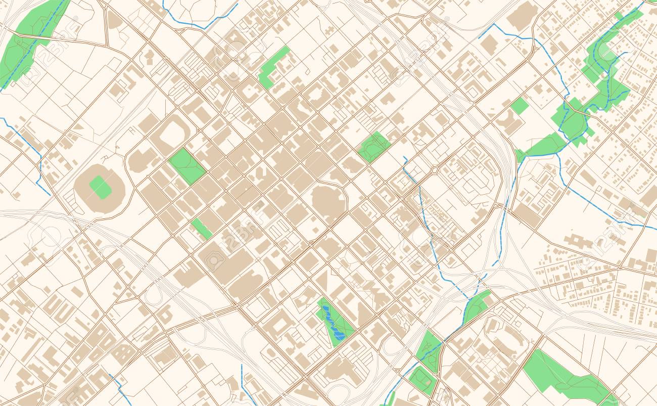 Charlotte North Carolina printable map excerpt. This vector streetmap.. photograph relating to Printable Map of North Carolina named Charlotte North Carolina printable map excerpt. This vector streetmap..