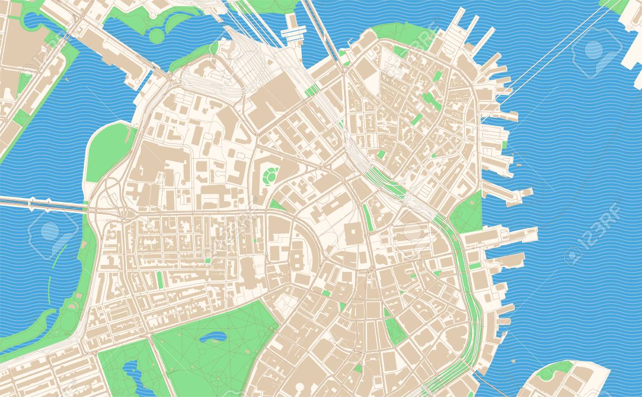 Map Of Downtown Boston Boston Massachusetts Printable Map Excerpt. This Vector Streetmap Of Downtown  Boston Is Made For Infographic And Print Projects. Royalty Free Cliparts,  Vectors, And Stock Illustration. Image 125537445.
