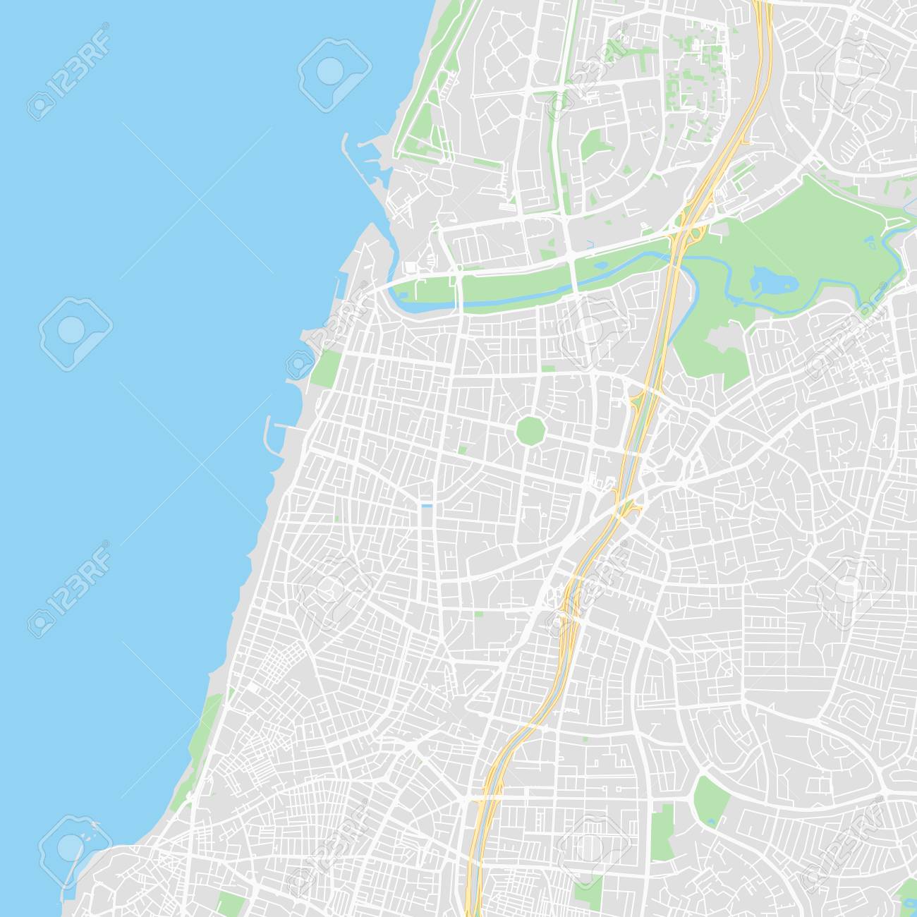 Downtown vector map of Tel Aviv, Israel. This printable map of.. picture regarding Printable Map of Israel called Downtown vector map of Tel Aviv, Israel. This printable map of..