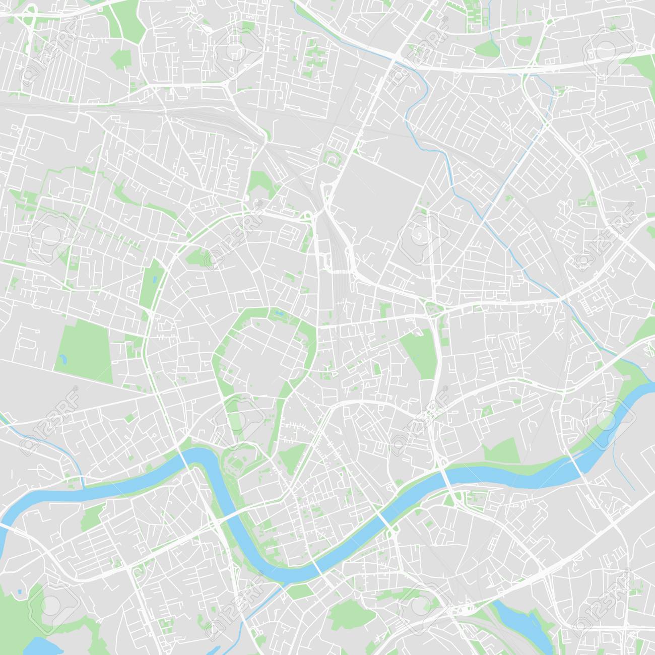 Downtown vector map of Krakow, Poland. This printable map of.. picture about Printable Map of Poland referred to as Downtown vector map of Krakow, Poland. This printable map of..