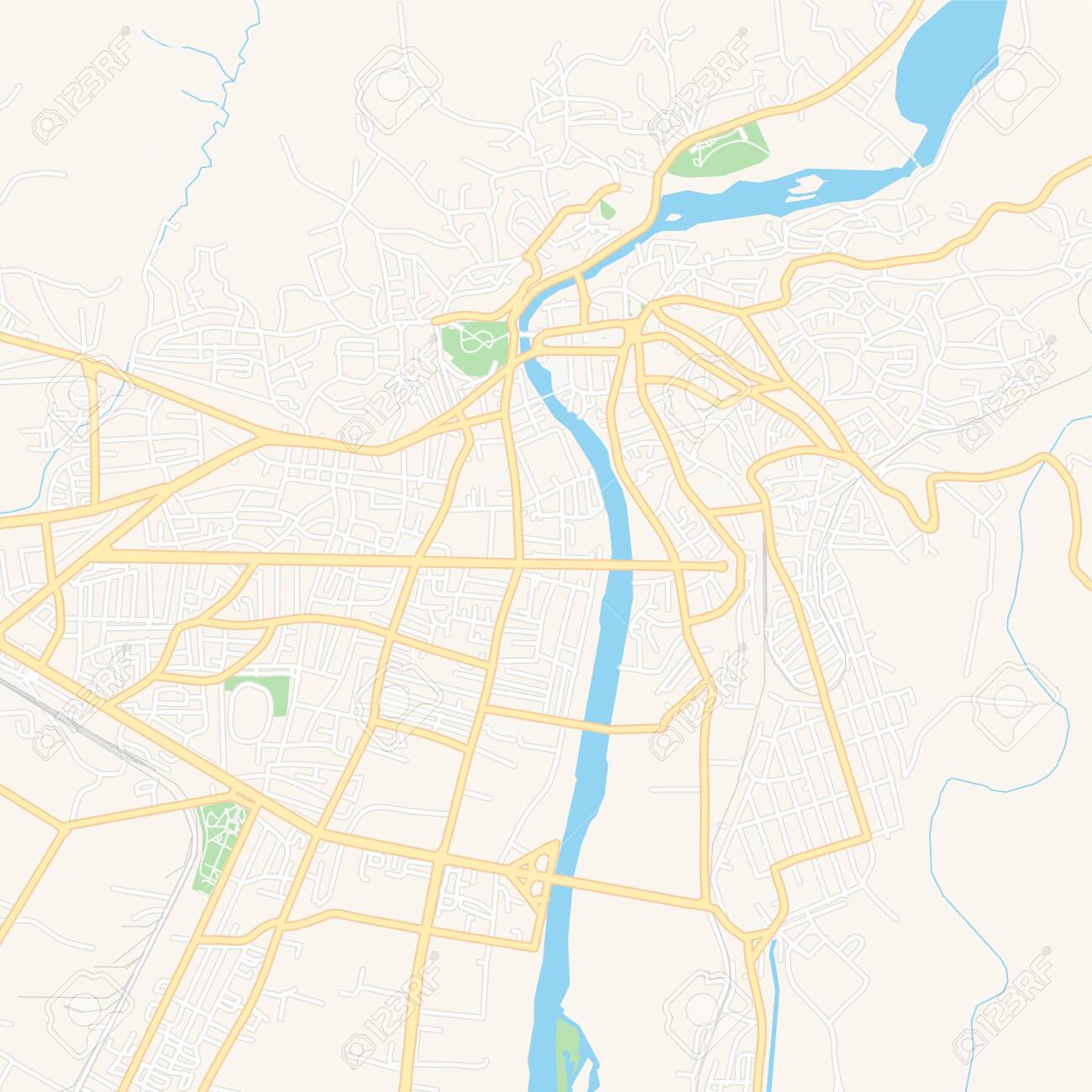 Printable map of Kutaisi, Ga with primary and secondary streets.. graphic about Printable Maps of Georgia titled Printable map of Kutaisi, Ga with most important and secondary roadways..