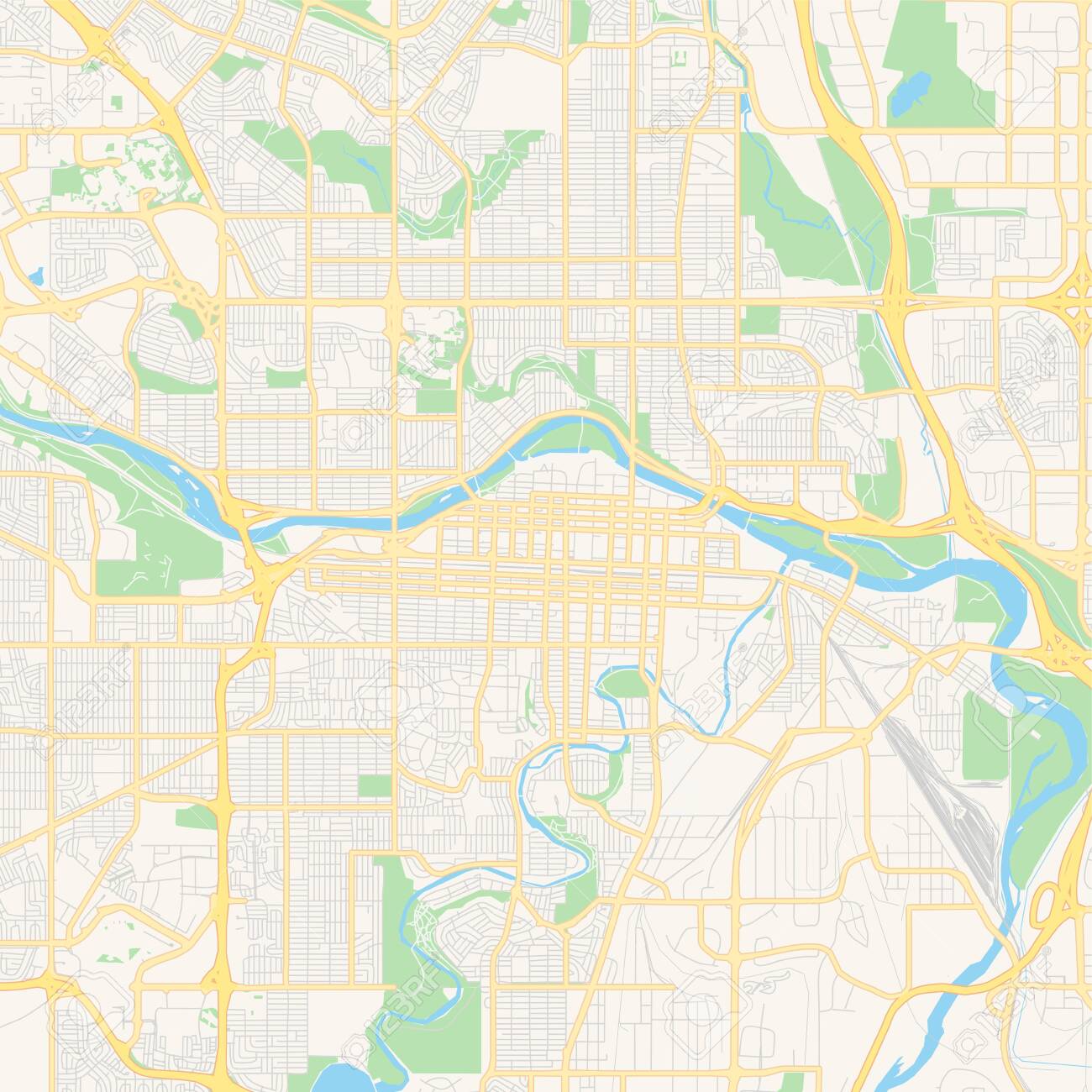 Map Of Calgary Alberta Empty Vector Map Of Calgary, Alberta, Canada, Printable Road Map Created In  Classic Web Colors For Infographic Backgrounds. Royalty Free Cliparts,  Vectors, And Stock Illustration. Image 122493617.