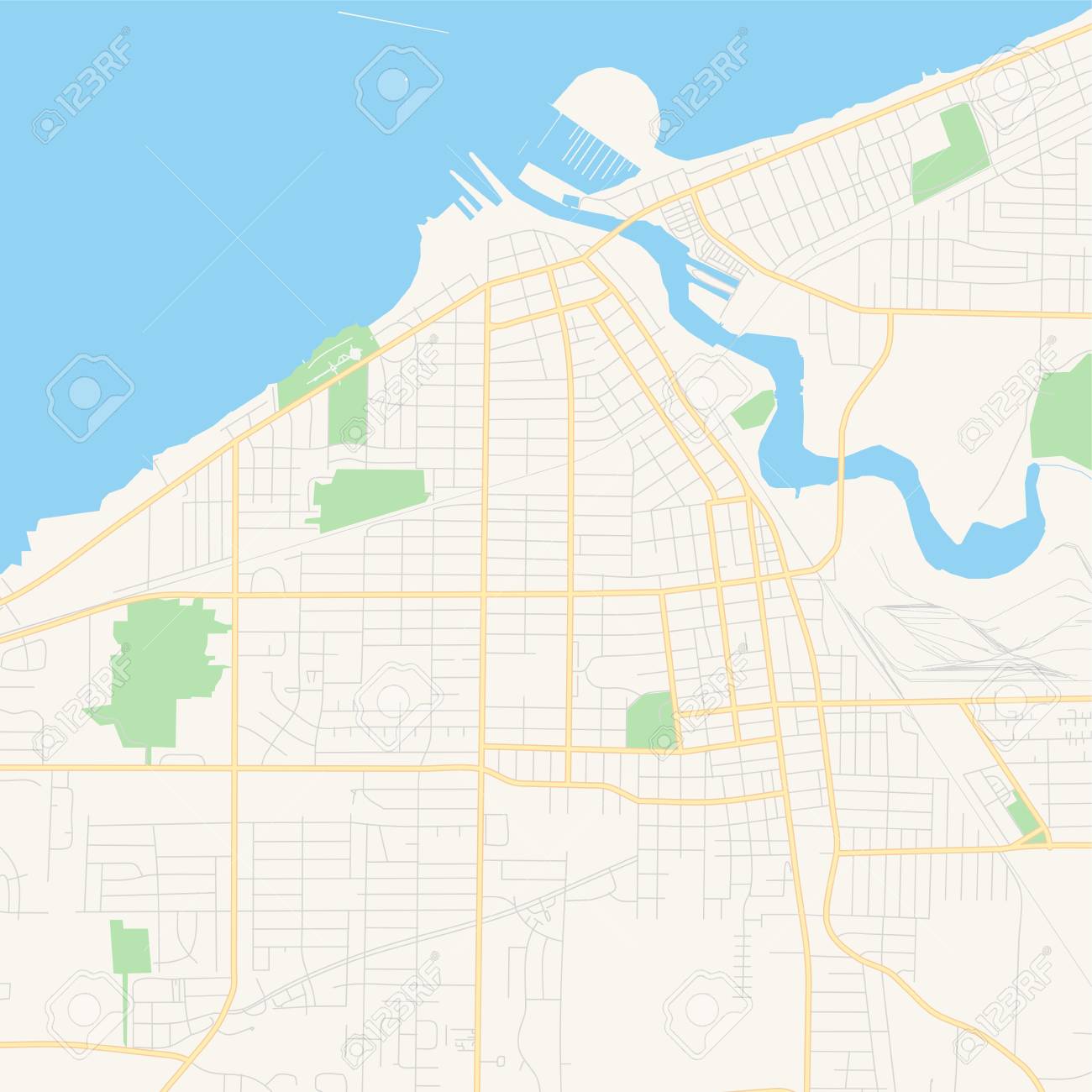 Vacant vector map of Lorain, Ohio, United states of america, printable highway map crafted.. photo relating to Printable Map of Ohio named Vacant vector map of Lorain, Ohio, United states, printable street map intended..