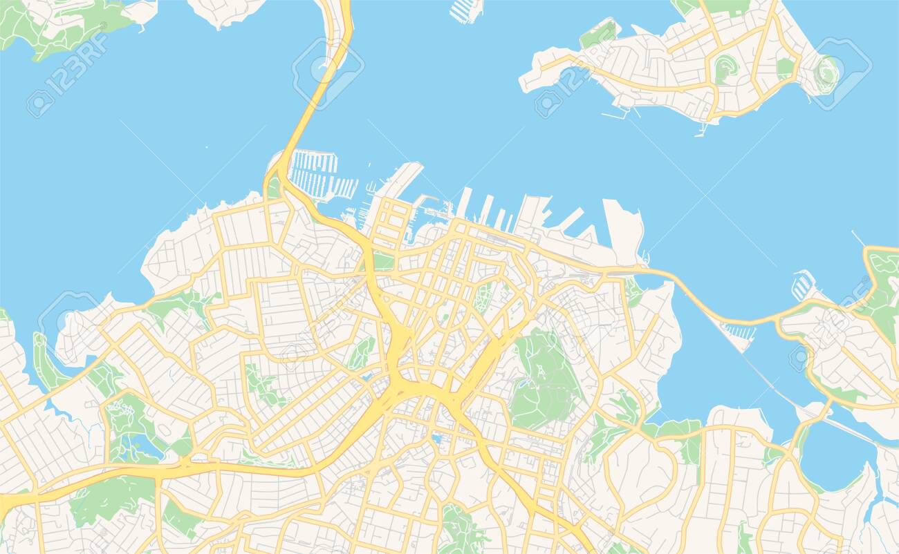 Auckland City Street Map Printable Street Map Of Auckland, New Zealand. Map Template For Business  Use. Royalty Free Svg, Cliparts, Vectors, And Stock Illustration. Image  133677789.