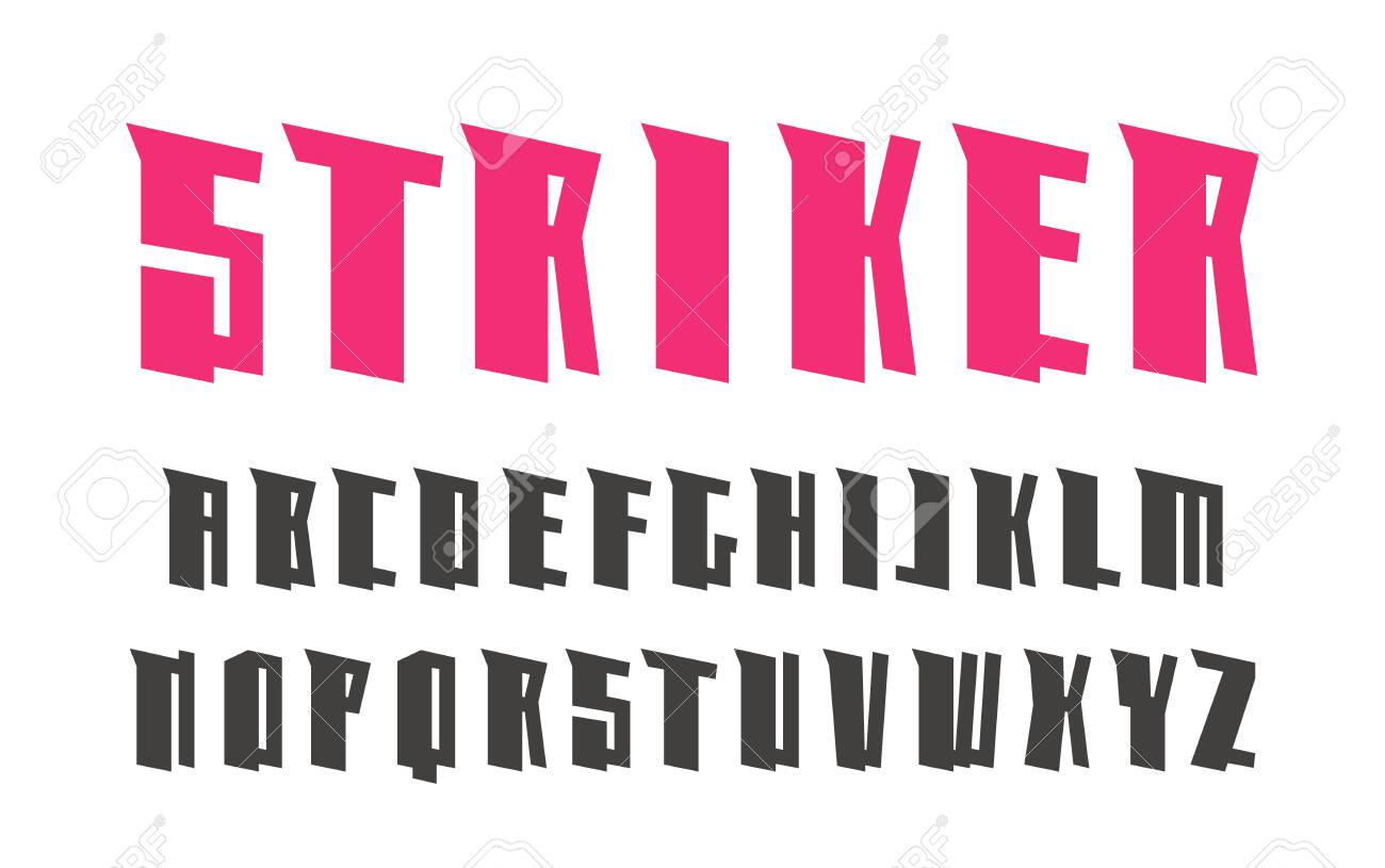 ミリタリーファッションのサンセリフ フォントです タイトルとロゴのデザイン 白い背景に分離のイラスト素材 ベクタ Image