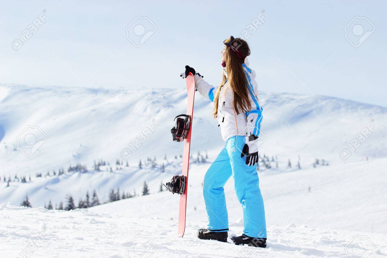 blue ski outfit