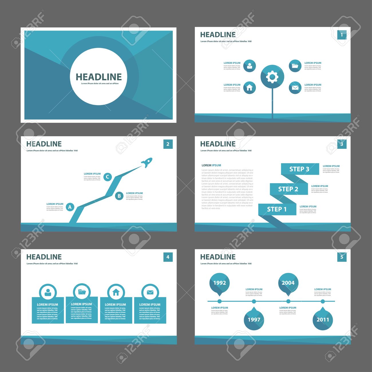 blue polygon multipurpose presentation template flat design blue polygon multipurpose presentation template flat design, Blue Presentation Template, Presentation templates