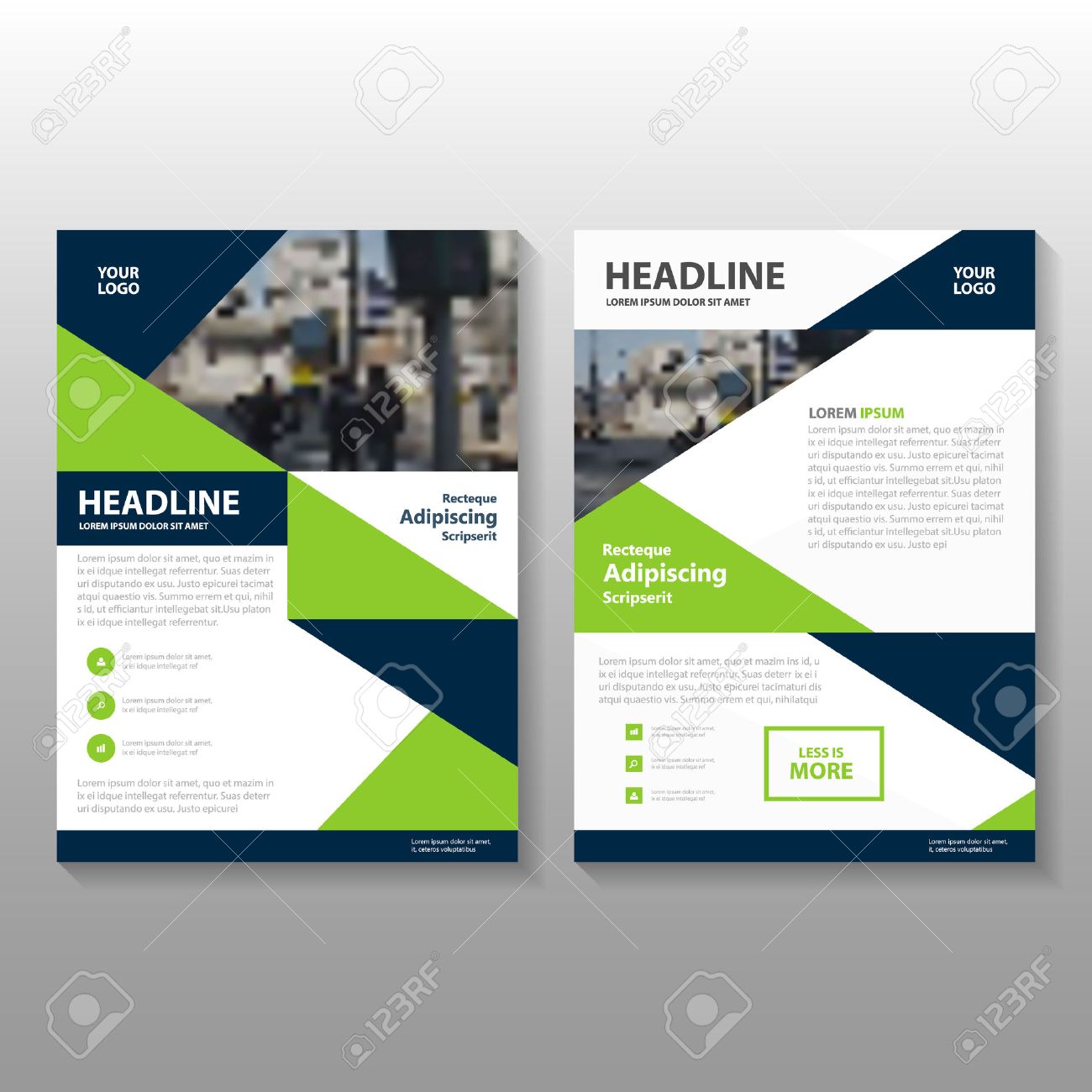 Gren Blue Vector Annual Report Leaflet Brochure Flyer Template Royalty Free Cliparts Vectors And Stock Illustration Image