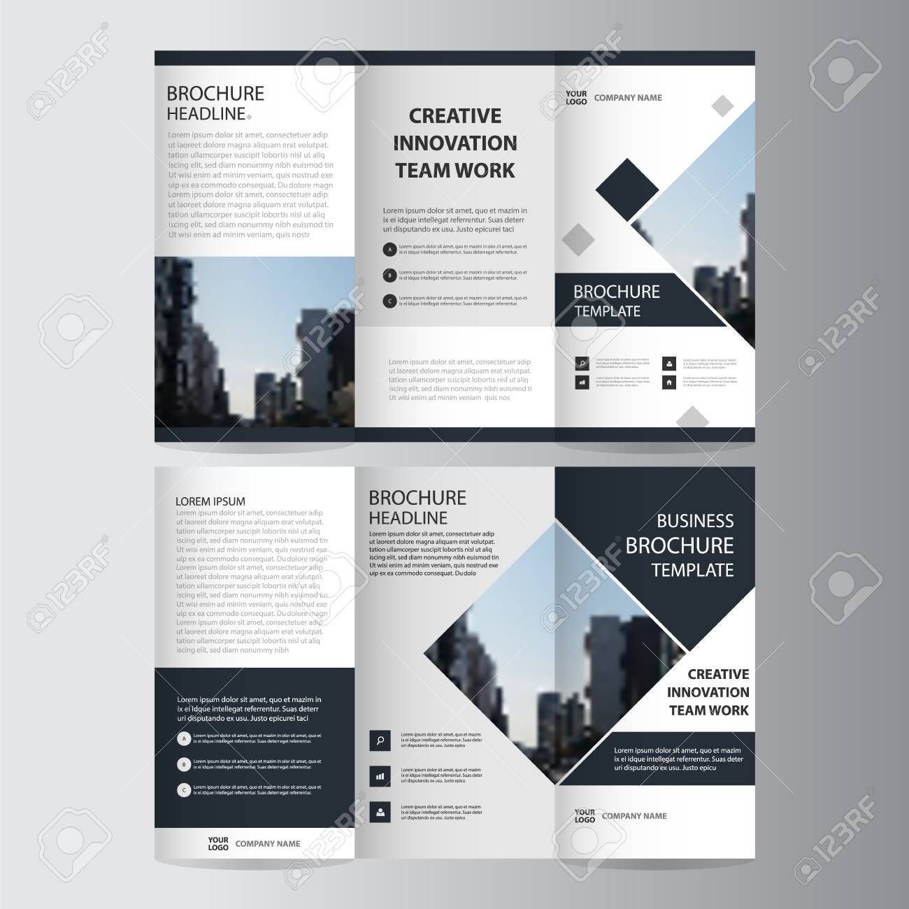 black elegance business trifold