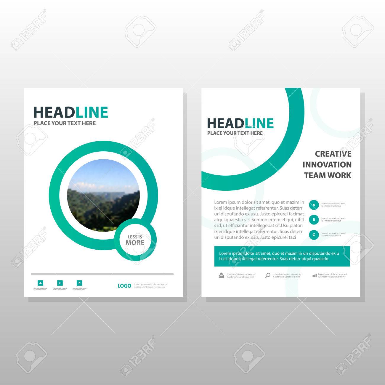 green circle minimal brochure leaflet flyer template design