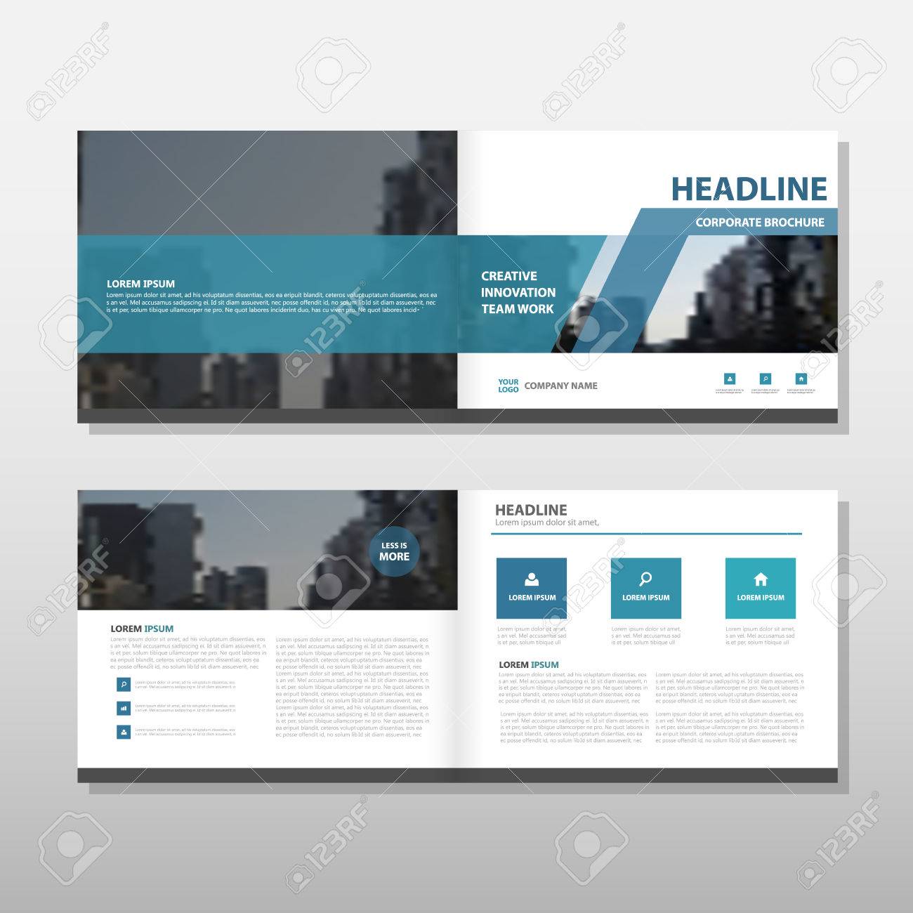 blue vector brochure leaflet flyer annual report template design corporate report template