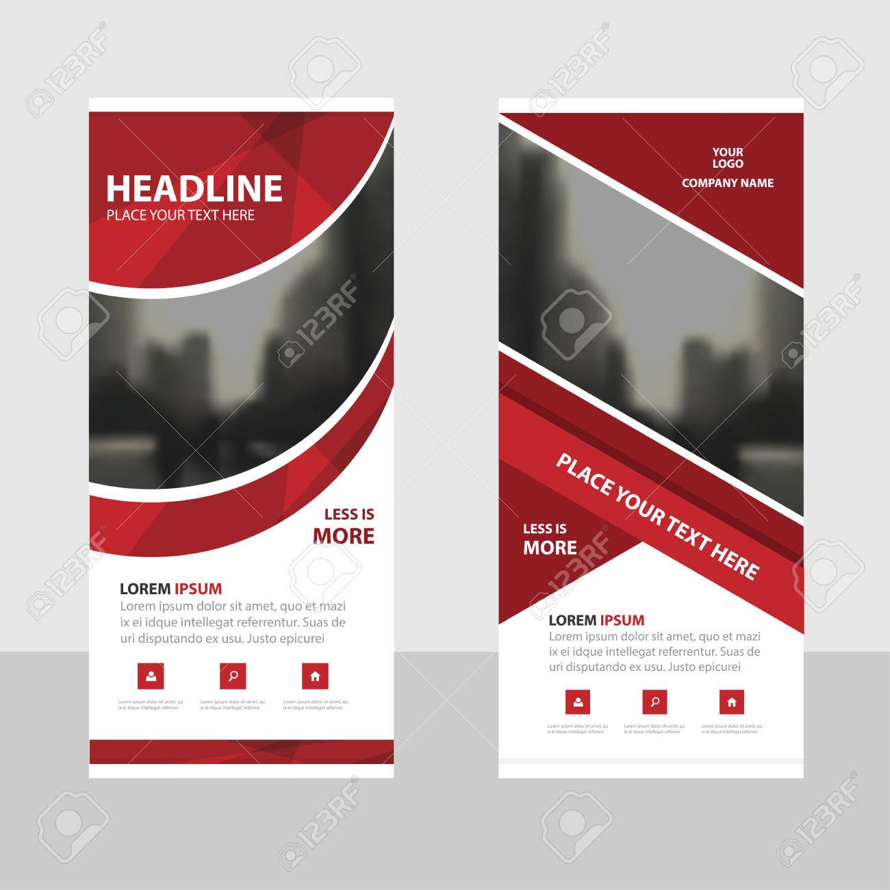 red curve business roll up banner flat design template abstract