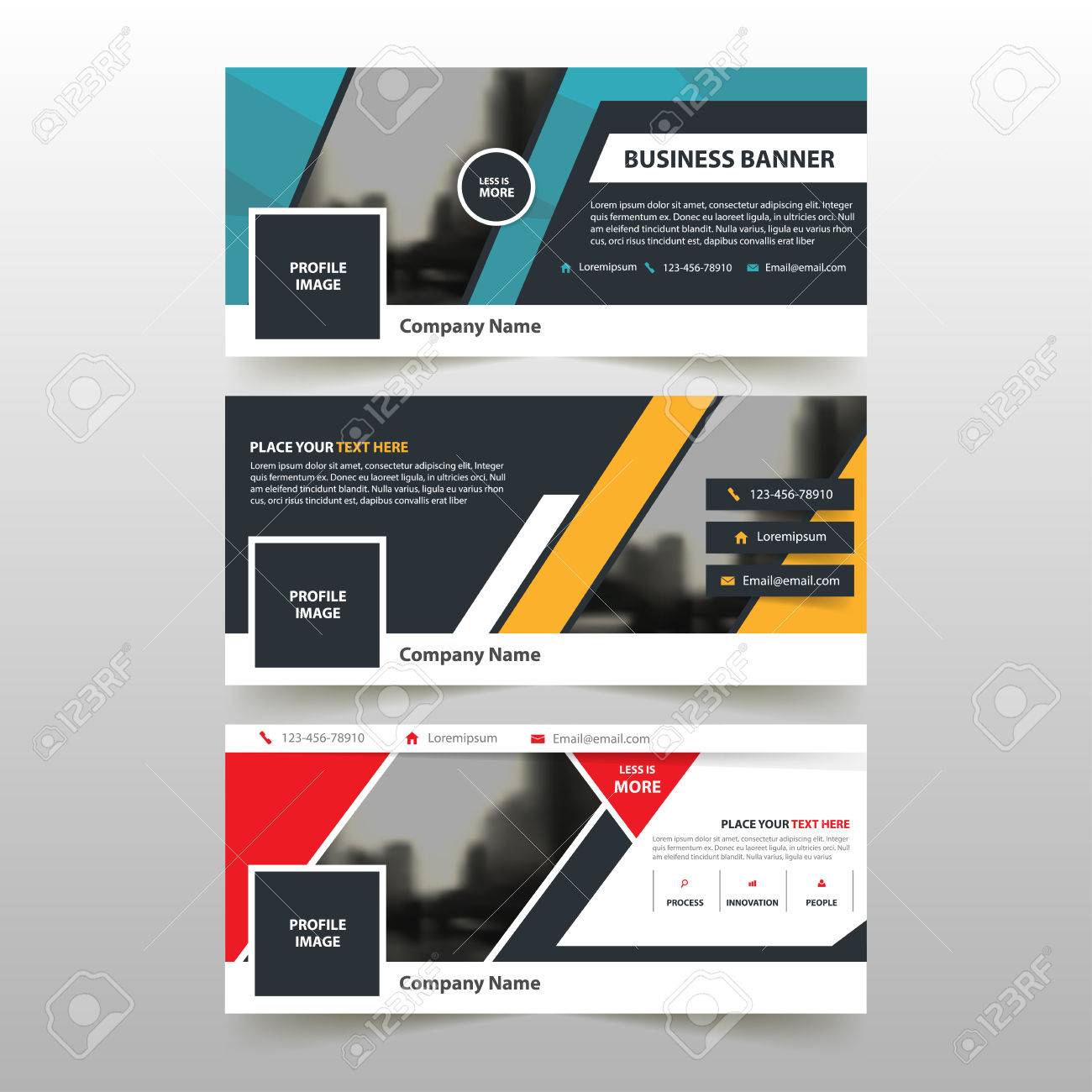 red blue yellow corporate business banner template horizontal banner layout