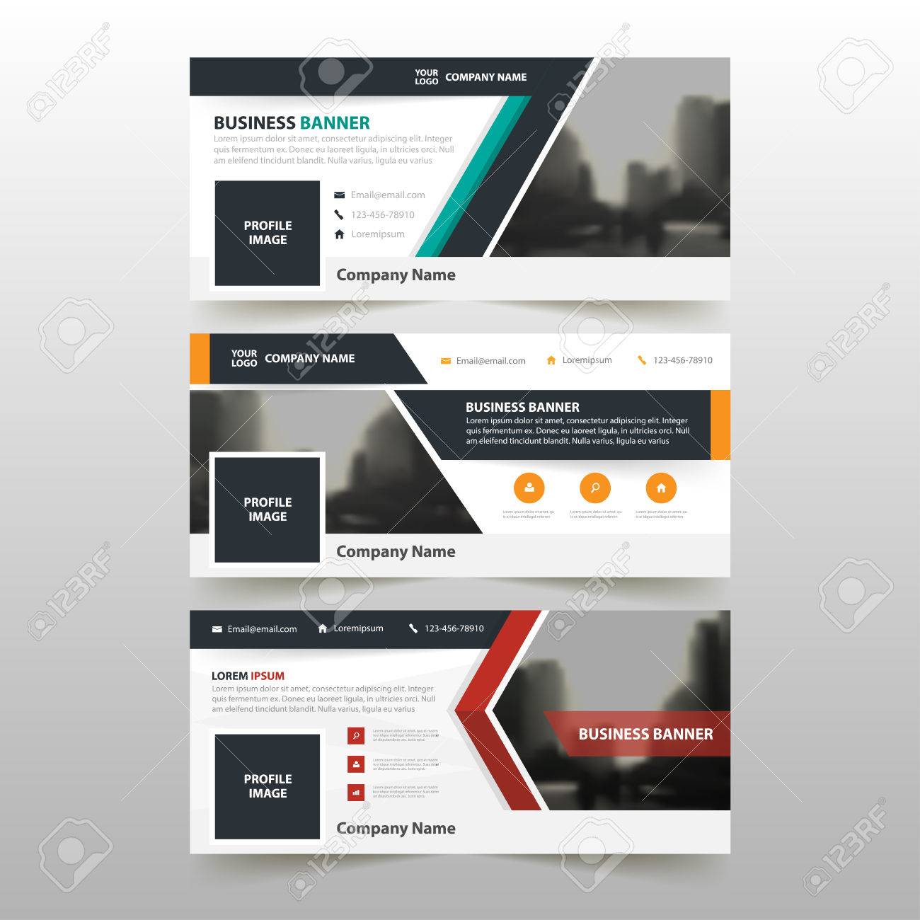 orange green red corporate business banner template horizontal banner layout