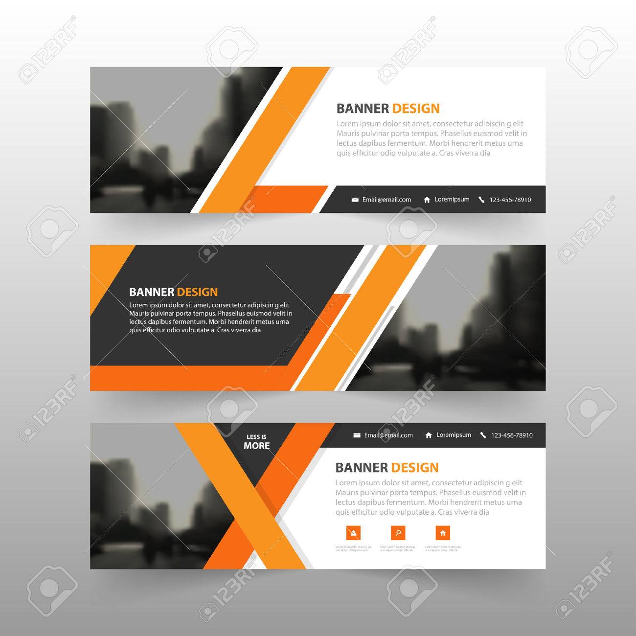 orange abstract corporate business banner template horizontal banner layout template