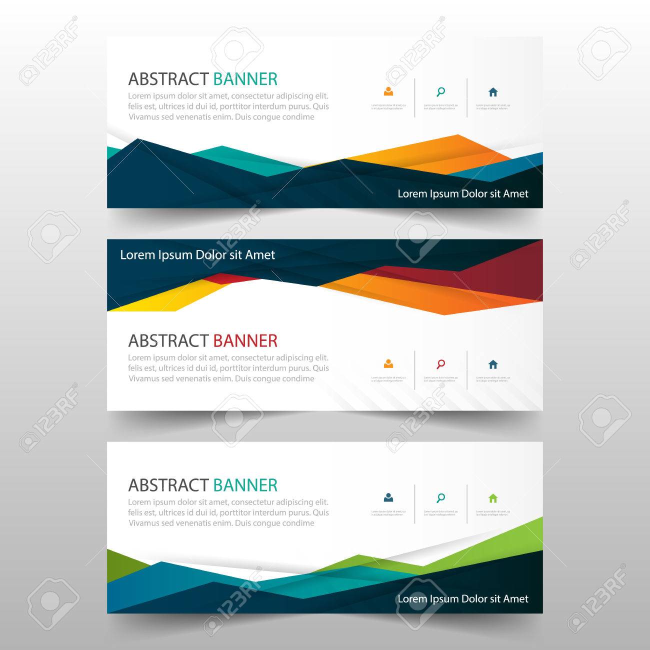 abstract colorful polygonal banner template horizontal advertising banner layout template