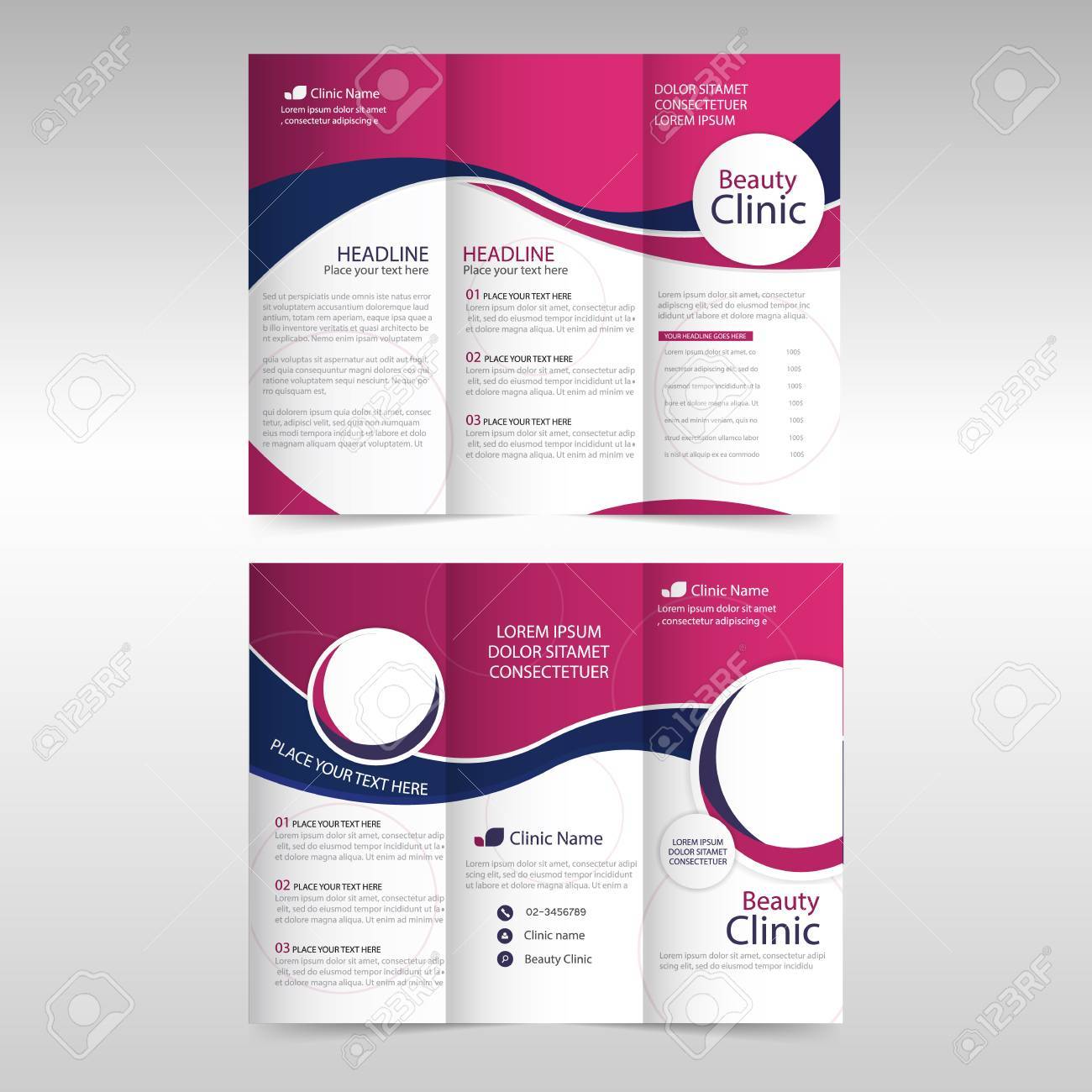 pink purple circle business trifold leaflet brochure flyer report