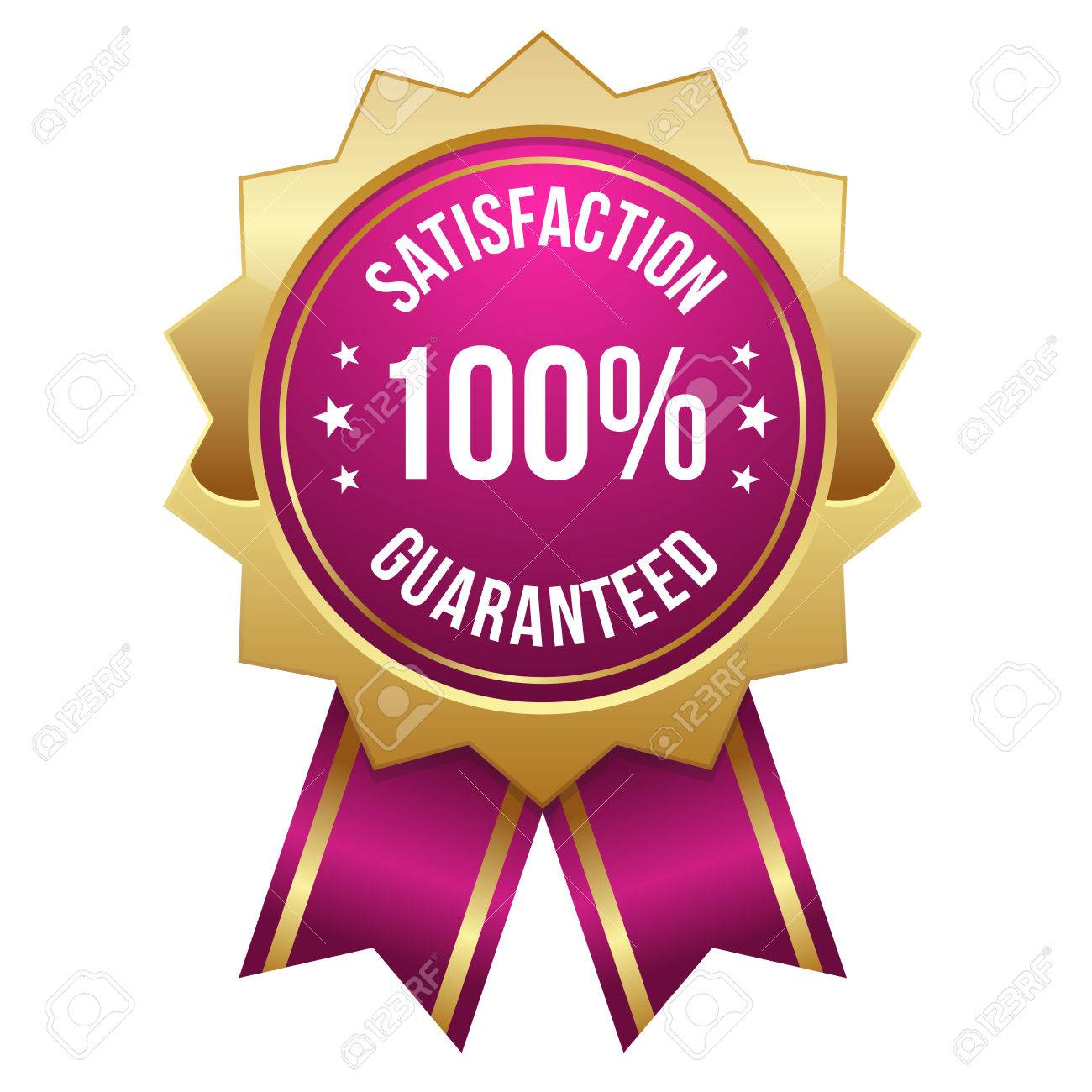 Pink Gold Hundred Percent Satisfaction Badge Royalty Free Cliparts, Vectors, And Stock Illustration. Image 22603408.