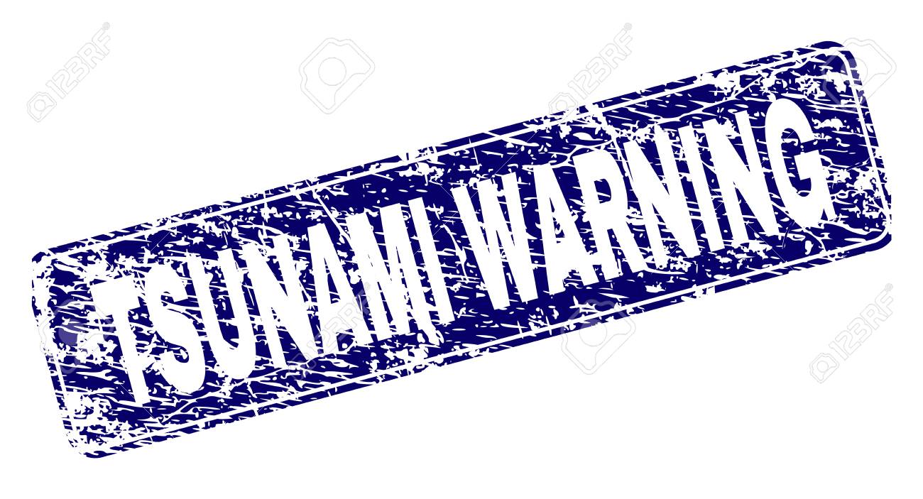 TSUNAMI WARNING Stamp Seal Print With Grunge Texture. Seal ...
