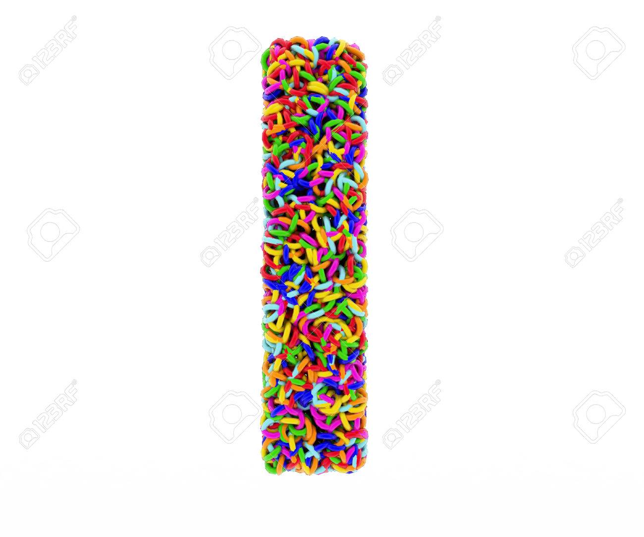 letter i composed of multi colored rings stock photo picture and composed letter