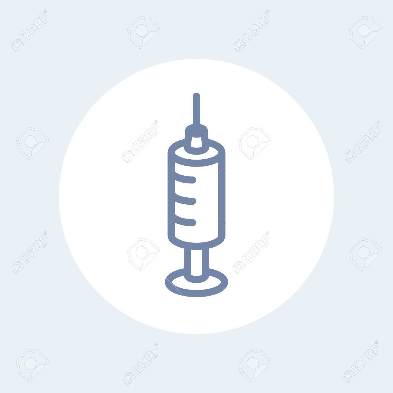 注射器シリンジ ベクトルのアイコン ベクトル イラスト分離線のアイコン 注射器記号線アイコンのイラスト素材 ベクタ Image