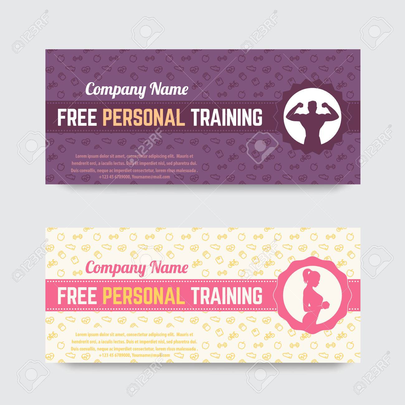 free personal training gift voucher design for gym fitness free voucher design