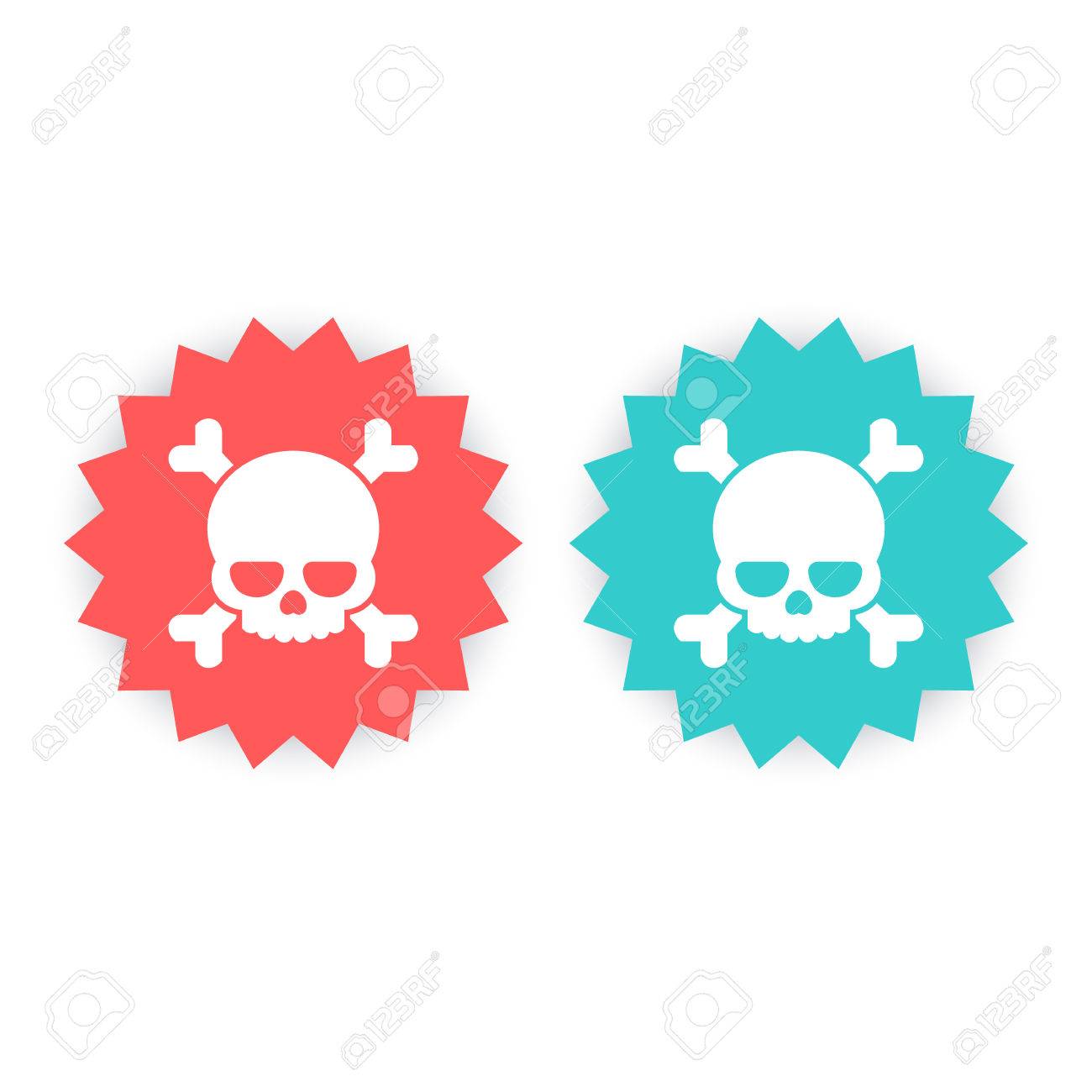 頭骨および骨の記号 絵文字 バッジの図のイラスト素材 ベクタ Image