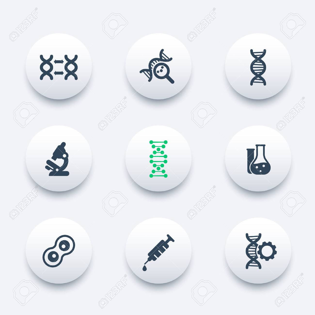 genetics icons dna chain pictogram genetic modification dna