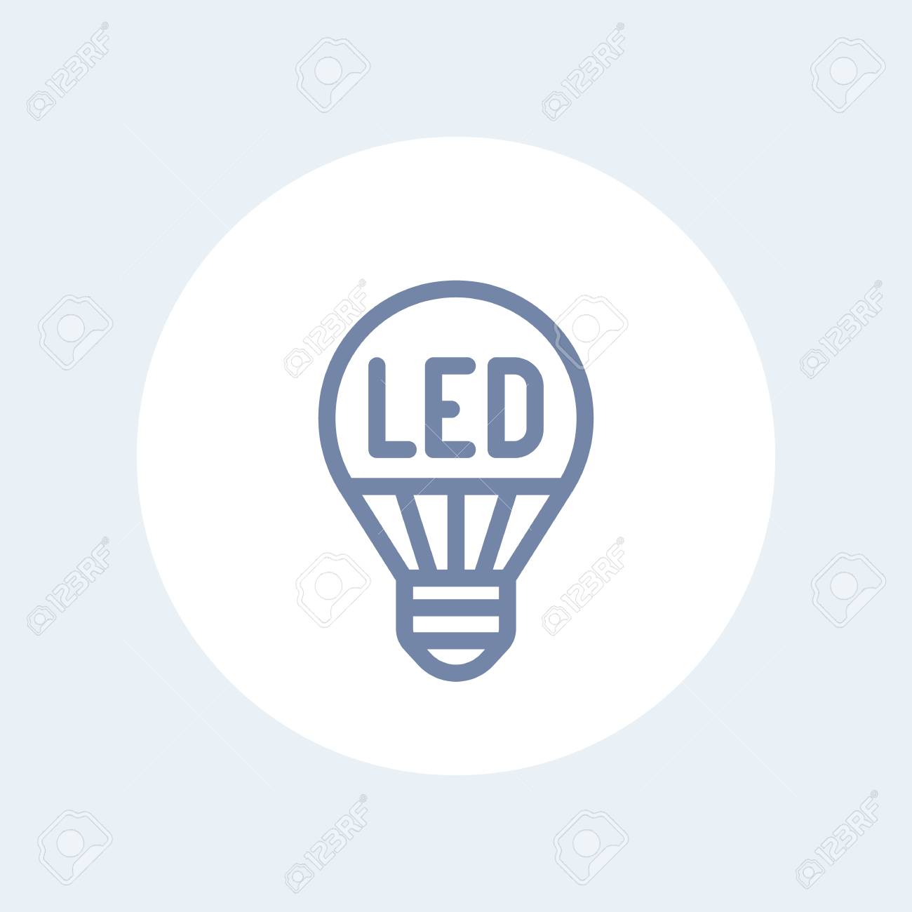 白で隔離 Led 電球線アイコン のイラスト素材 ベクタ Image 白で隔離 Led 電球線アイコン のイラスト素材 ベクタ Image