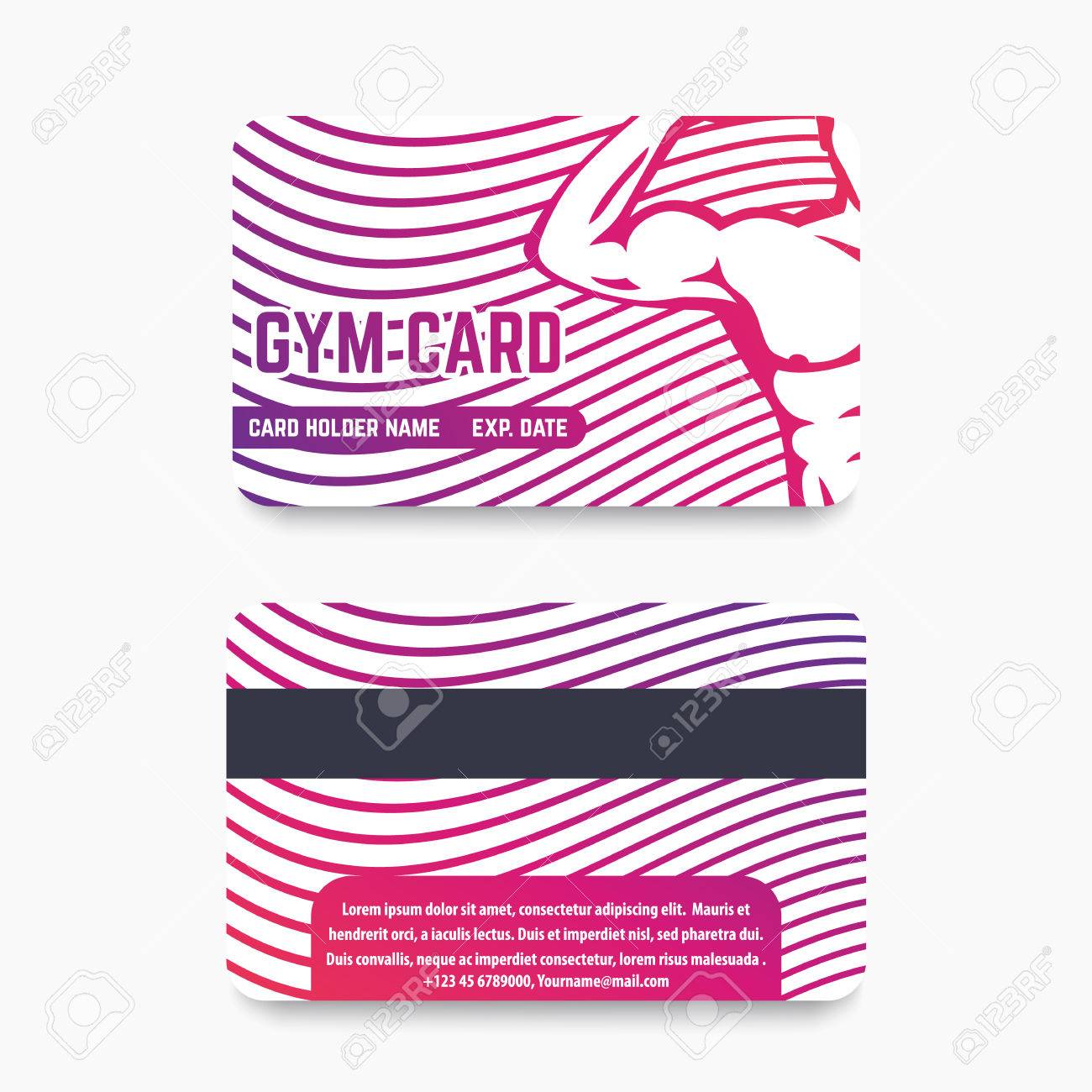 Fitness Club, Gym Card Template Design With Strong Athlete Flexing Biceps,  Vector Illustration Royalty Free Svg, Cliparts, Vectors, And Stock  Illustration. Image 67271382.