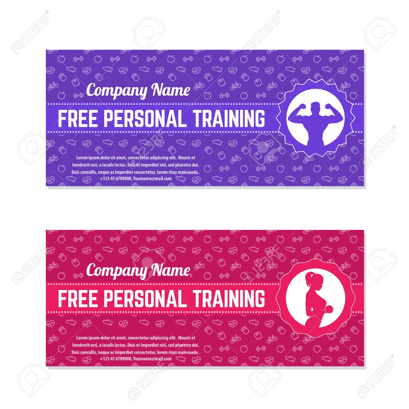 free personal training gift voucher for gym fitness center