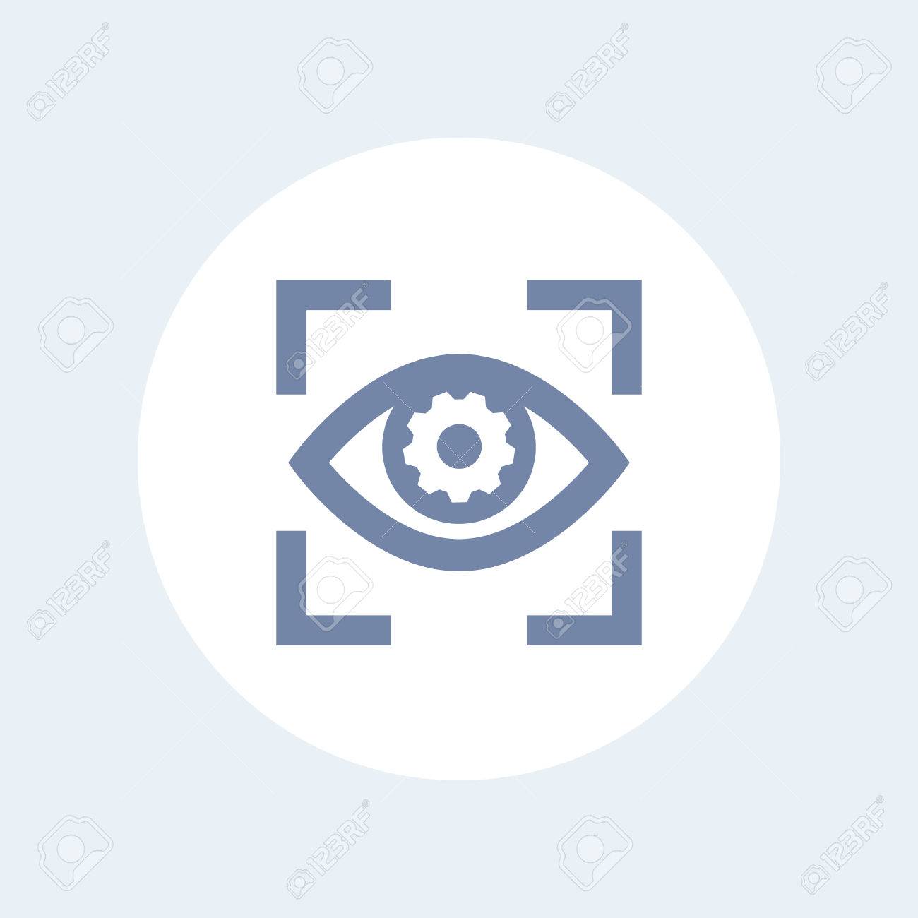 eye with gear icon isolated on white, retina scanning, biometric recognition symbol - 74731464 eye with gear icon isolated on white, retina scanning, biometric recognition symbol - 74731464