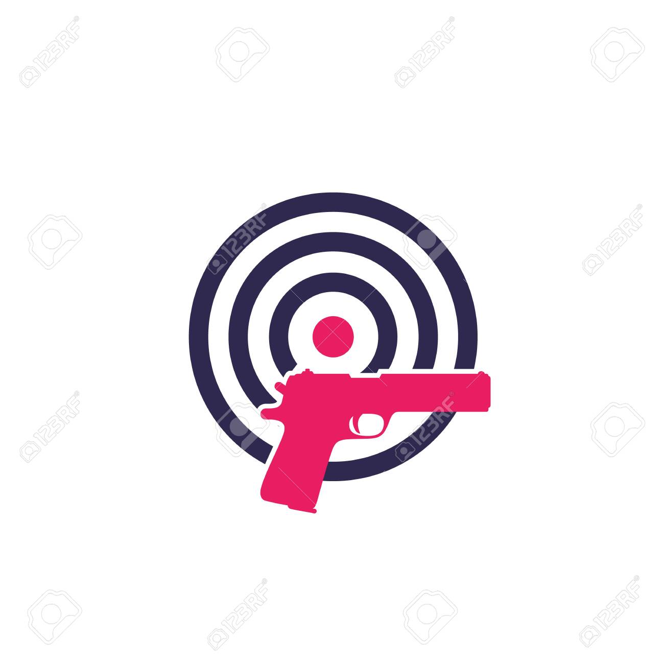 Target And Pistol, Vector Logo Royalty Free SVG, Cliparts, Vectors, And  Stock Illustration. Image 133953606.