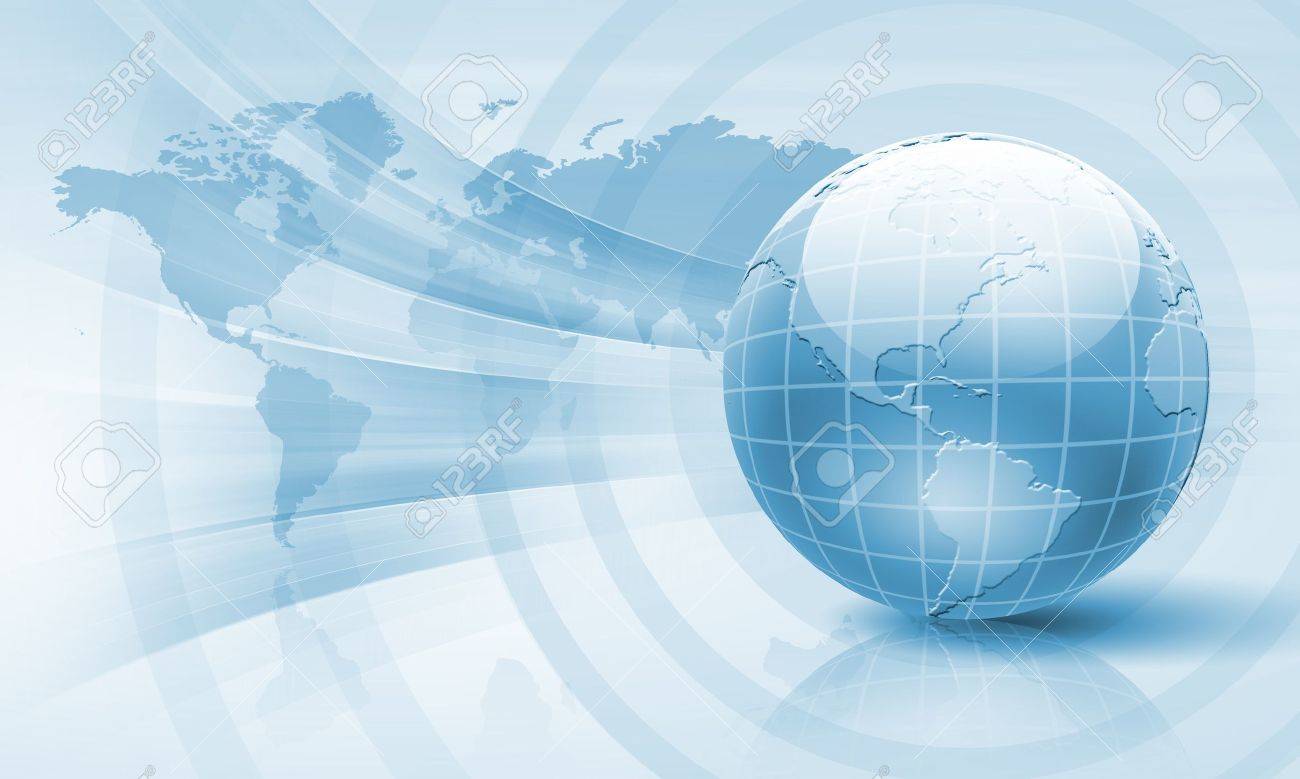 Image Of Light Blue Planet Earth Against Technology Background