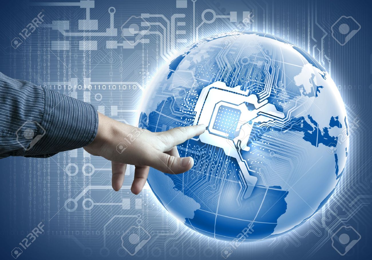 future technology touch button inerface illustration in blue color - 15539511 future technology touch button inerface illustration in blue color - 15539511