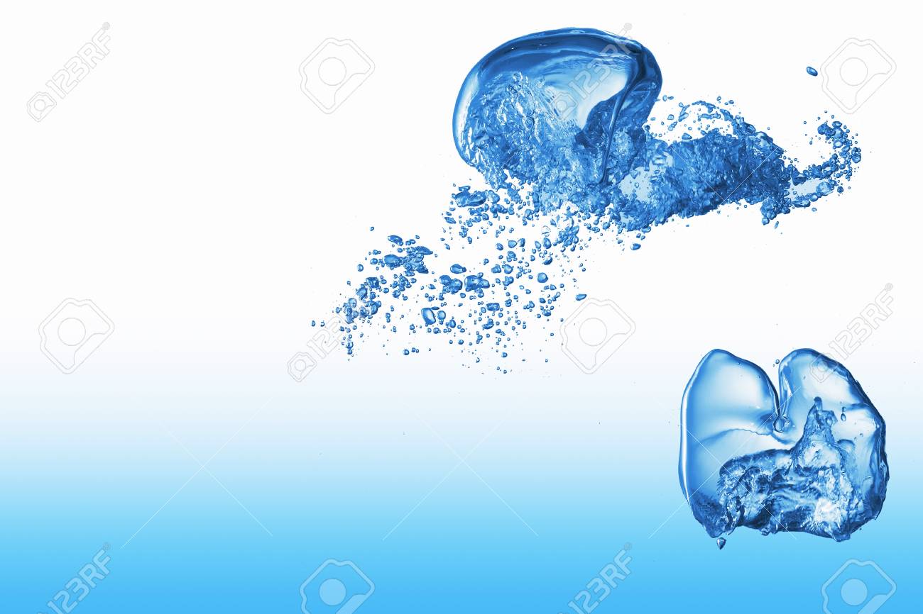 白い背景イラストをきれいな青い水のしぶき の写真素材 画像素材 Image