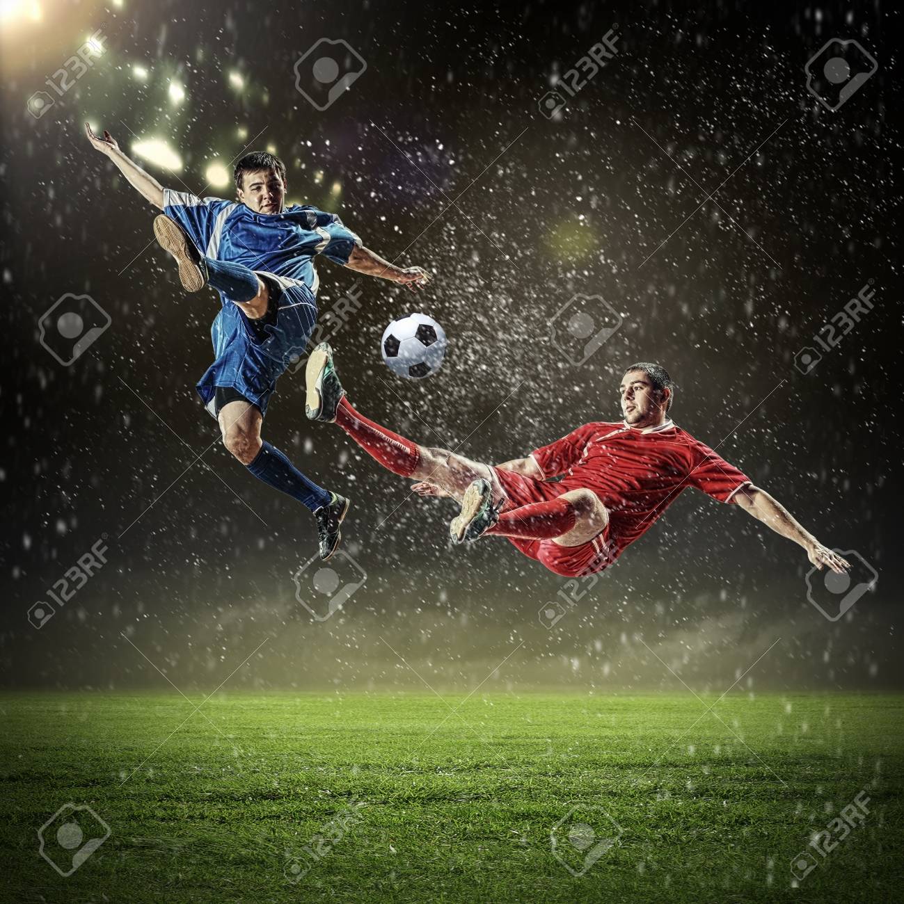 Image Of Two Football Players At Stadium Stock Photo, Picture and Royalty  Free Image. Image 19976658.