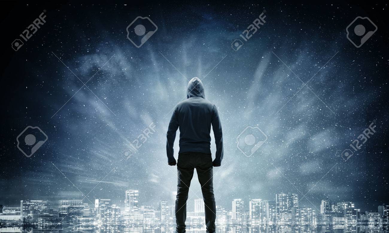 Silhouette Of Man In Hoody Stock Photo Picture And Royalty Free Image Image
