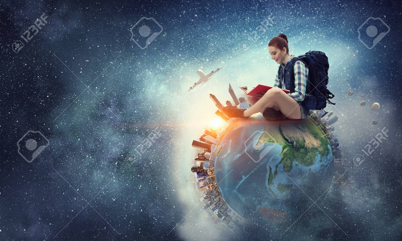 Dream to travel around the world. Mixed media - 81950901 Dream to travel around the world. Mixed media - 81950901