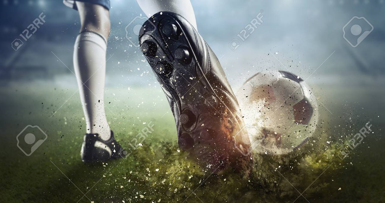 Soccer goal moment. Mixed media - 89220894 Soccer goal moment. Mixed media - 89220894