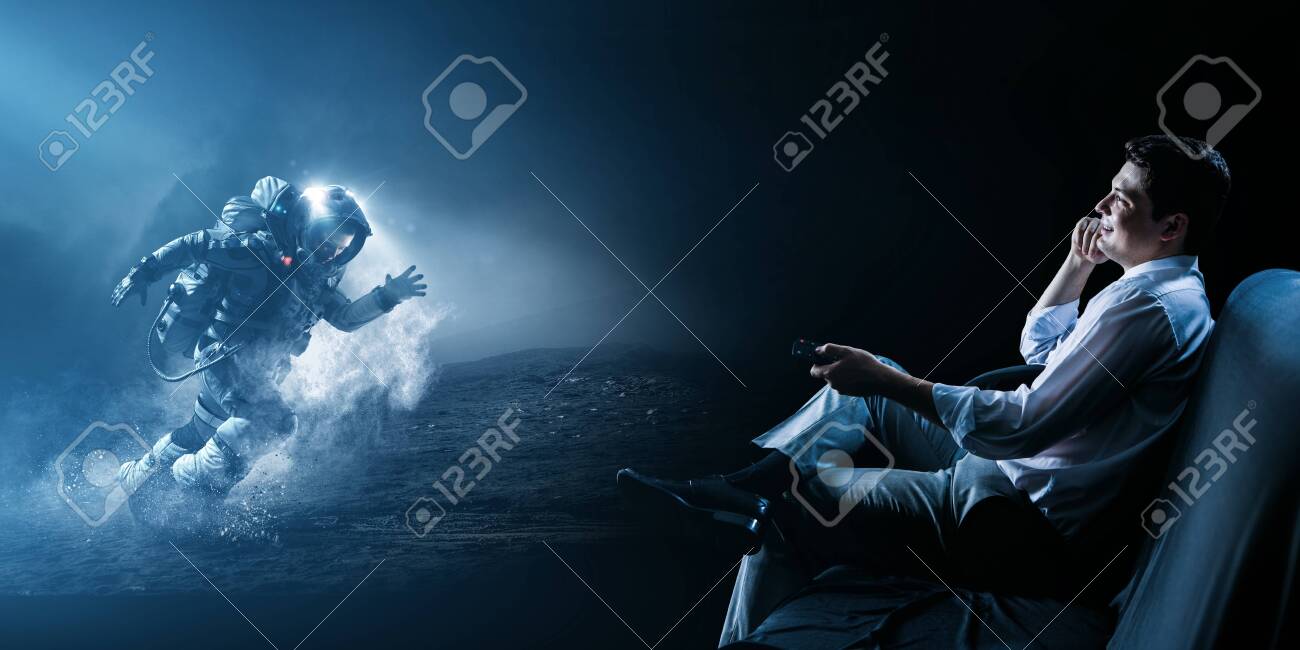 Businessman watching TV - 128812219 Businessman watching TV - 128812219