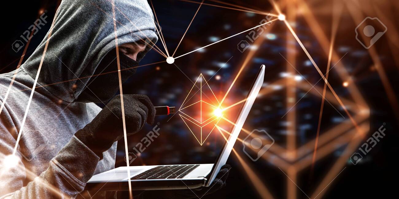 Haker Guy In Hoodie And Crypto Currency Concept On Dark Background. 3d  Rendering Stock Photo, Picture and Royalty Free Image. Image 136026390.