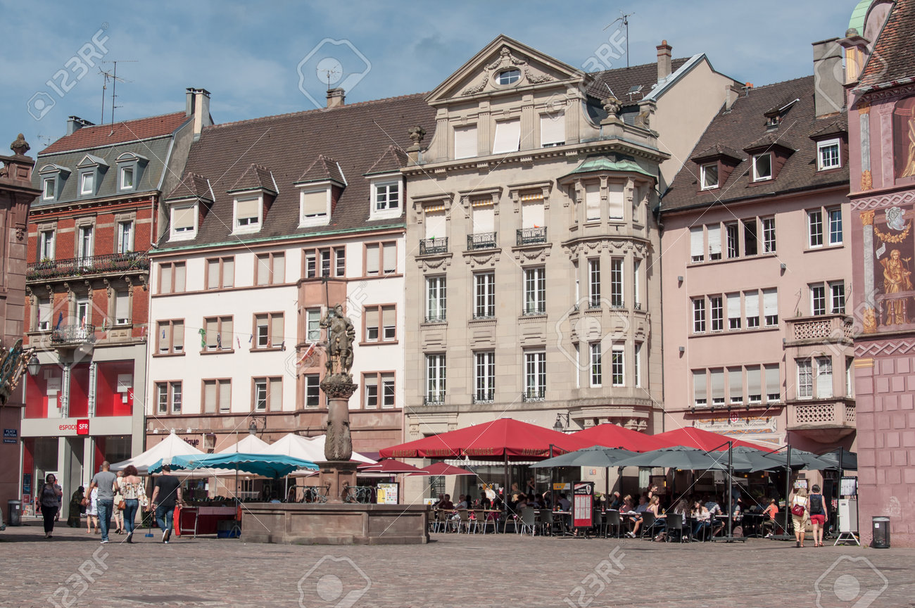 mulhouse - france - 2 june 2017 - traditional architecture with mulhouse - france - 2 june 2017 - traditional architecture with