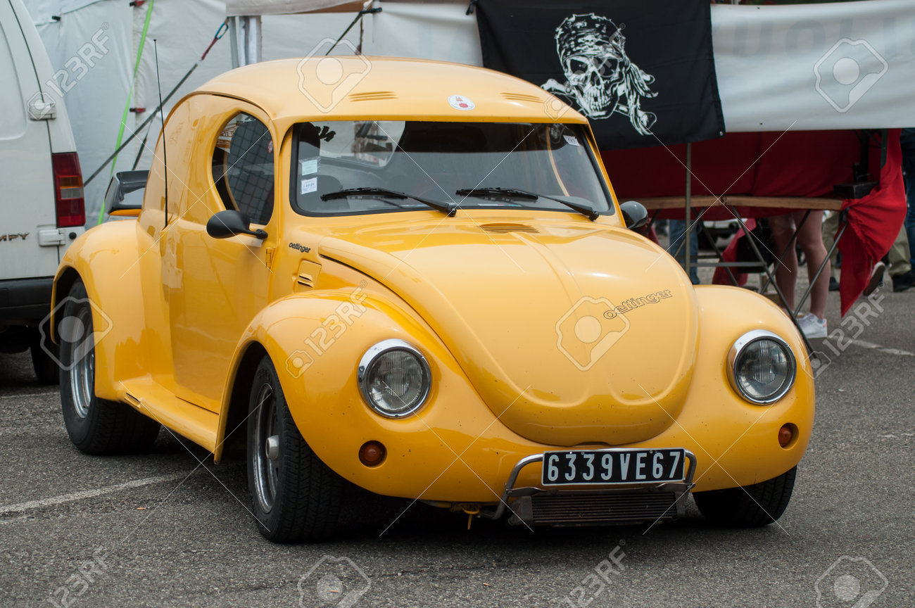 Illzach France 9 June 2019 Yellow Old Volkswagen Beetle